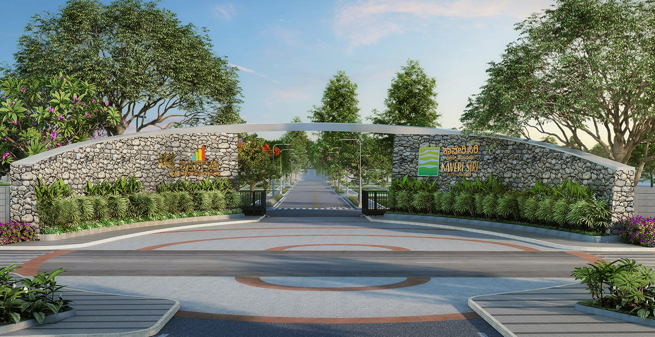 Grand entry gate of Sattva Kaveri Siri