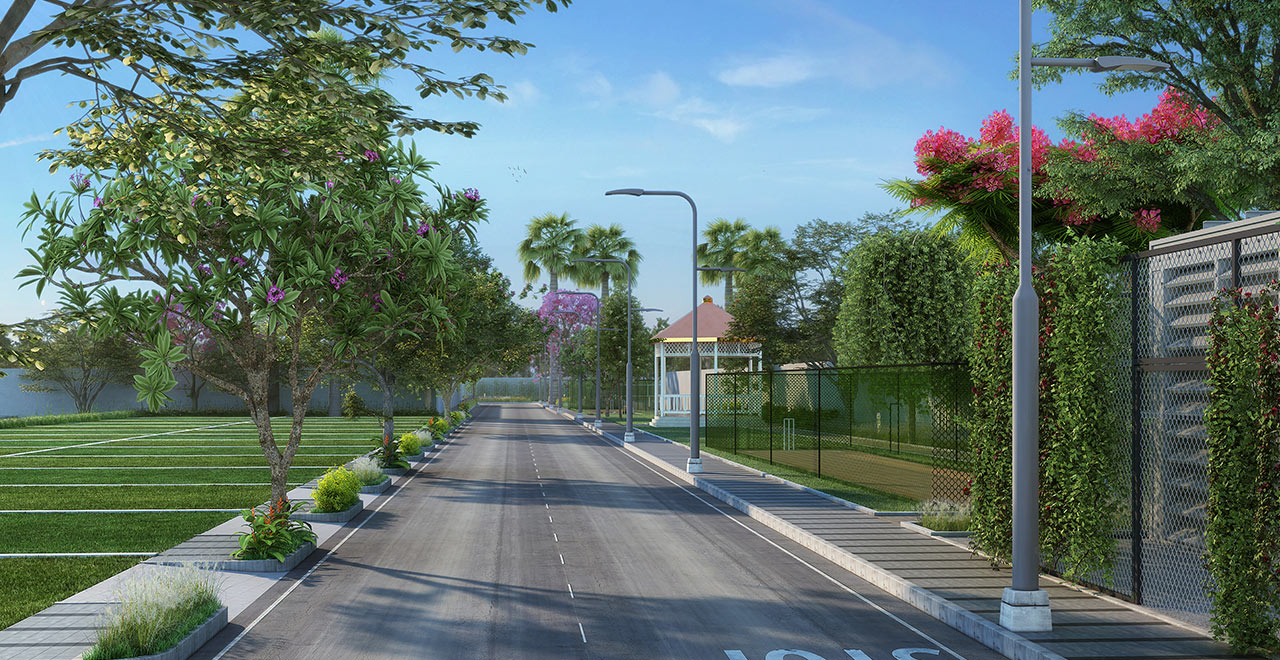 Street view inside Sattva Kaveri Siri